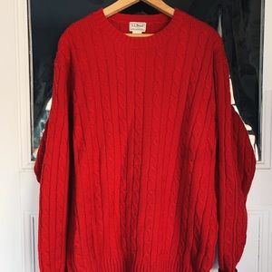 LL Bean wool cable knit sweater